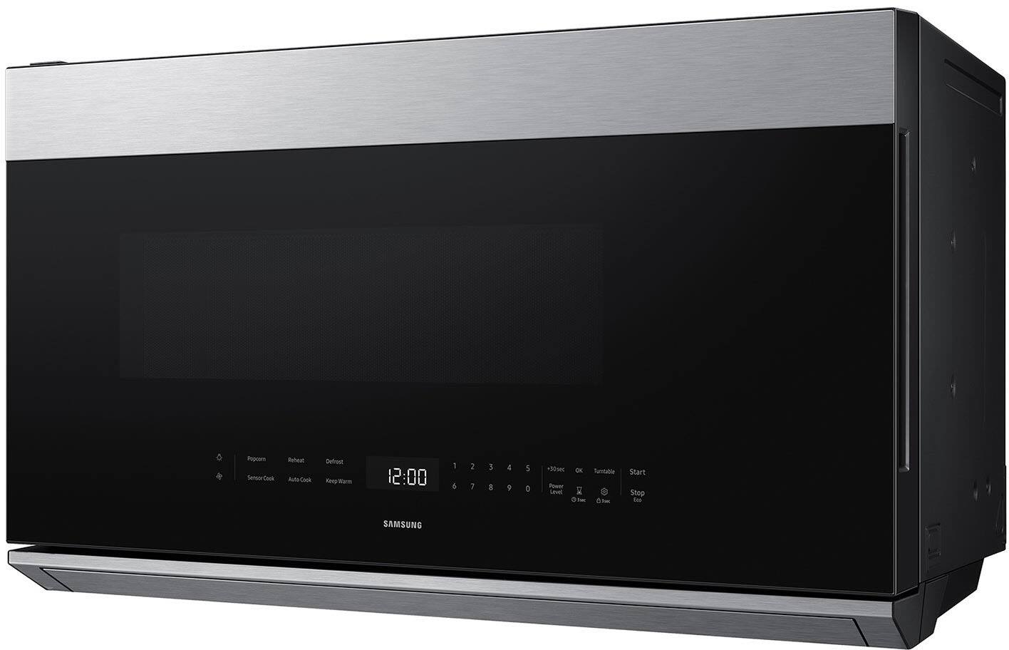 Popcorn Sensor Cook  
Reheat Auto Cook  
Defrost Keep Warm  

12:00  
1 2 3 4 5  
6 7 8 9 0  

*30sec OK Turntable Power Level DE Dem OK  
Start Stop  

SAMSUNG