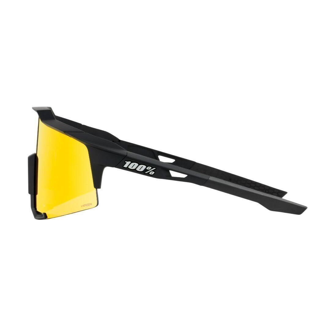 Left. 100% - 100% SPEEDCRAFT Sport Performance Cycling Sunglasses (Soft Tact Black - HiPER Red Multilayer Mirror Lens) - N/A.