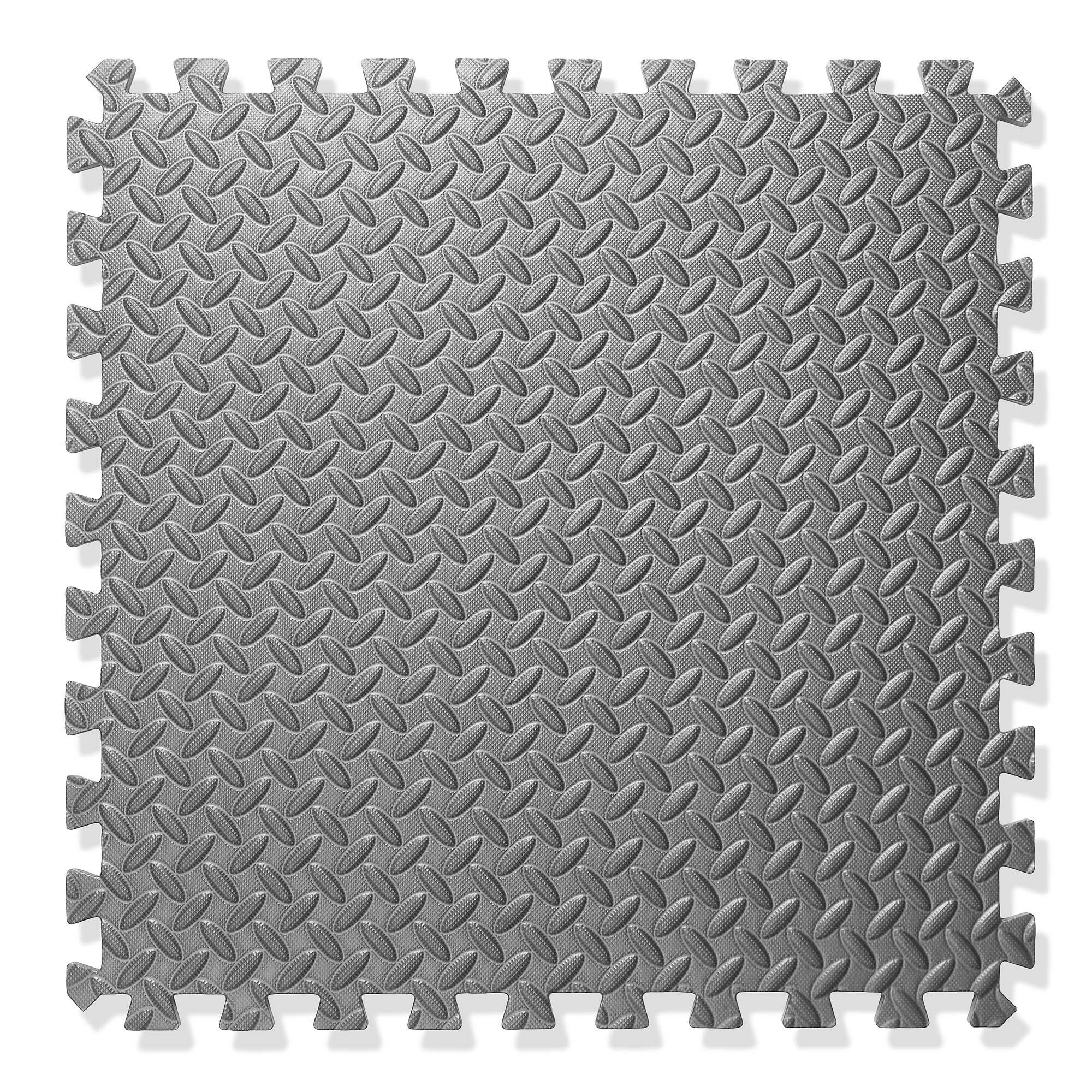 Alt View 4. Philosophy Gym - Exercise Flooring Mats - Foam Rubber Interlocking Puzzle Floor Tiles - Gray.