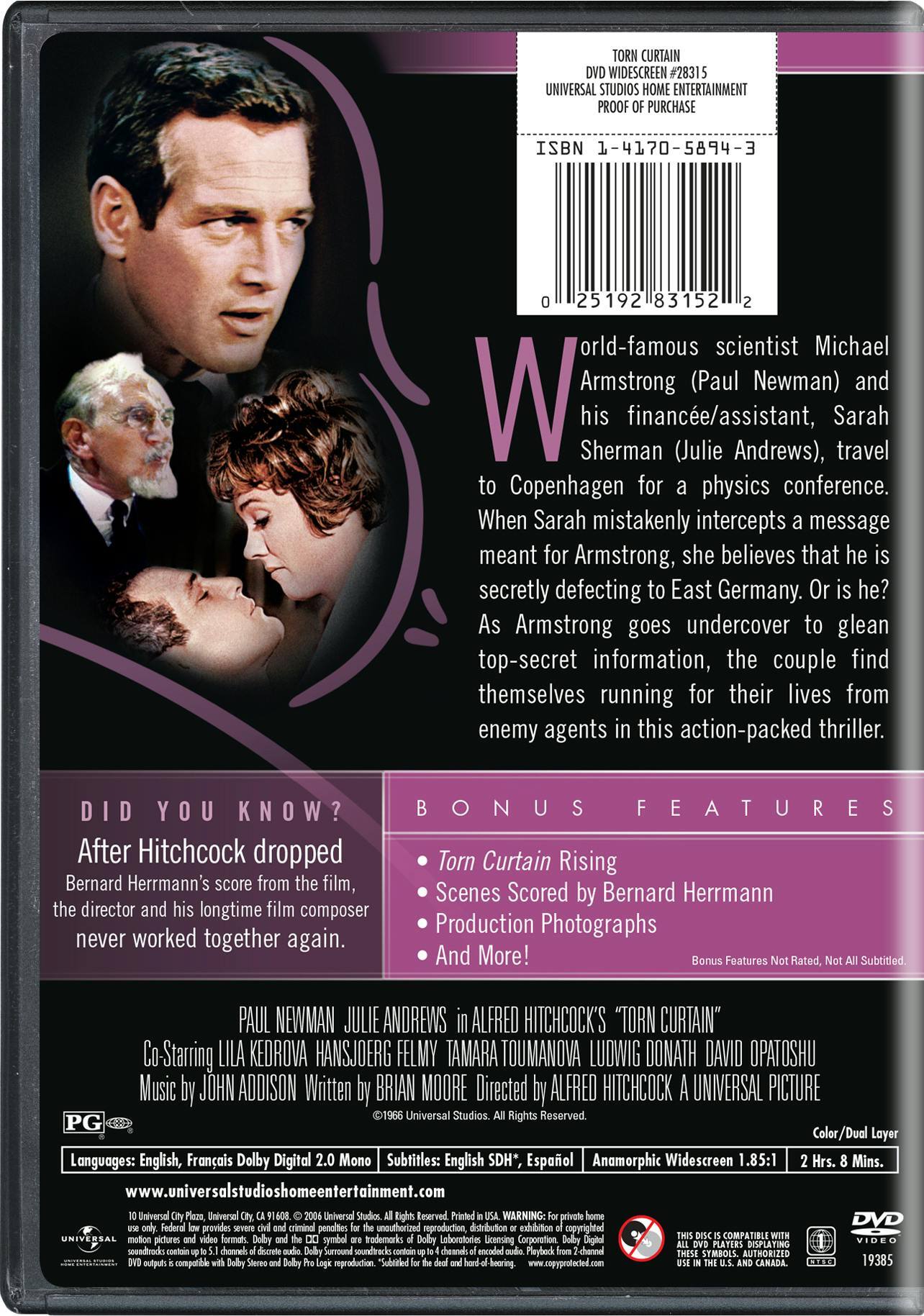 Angle. Torn Curtain [DVD].