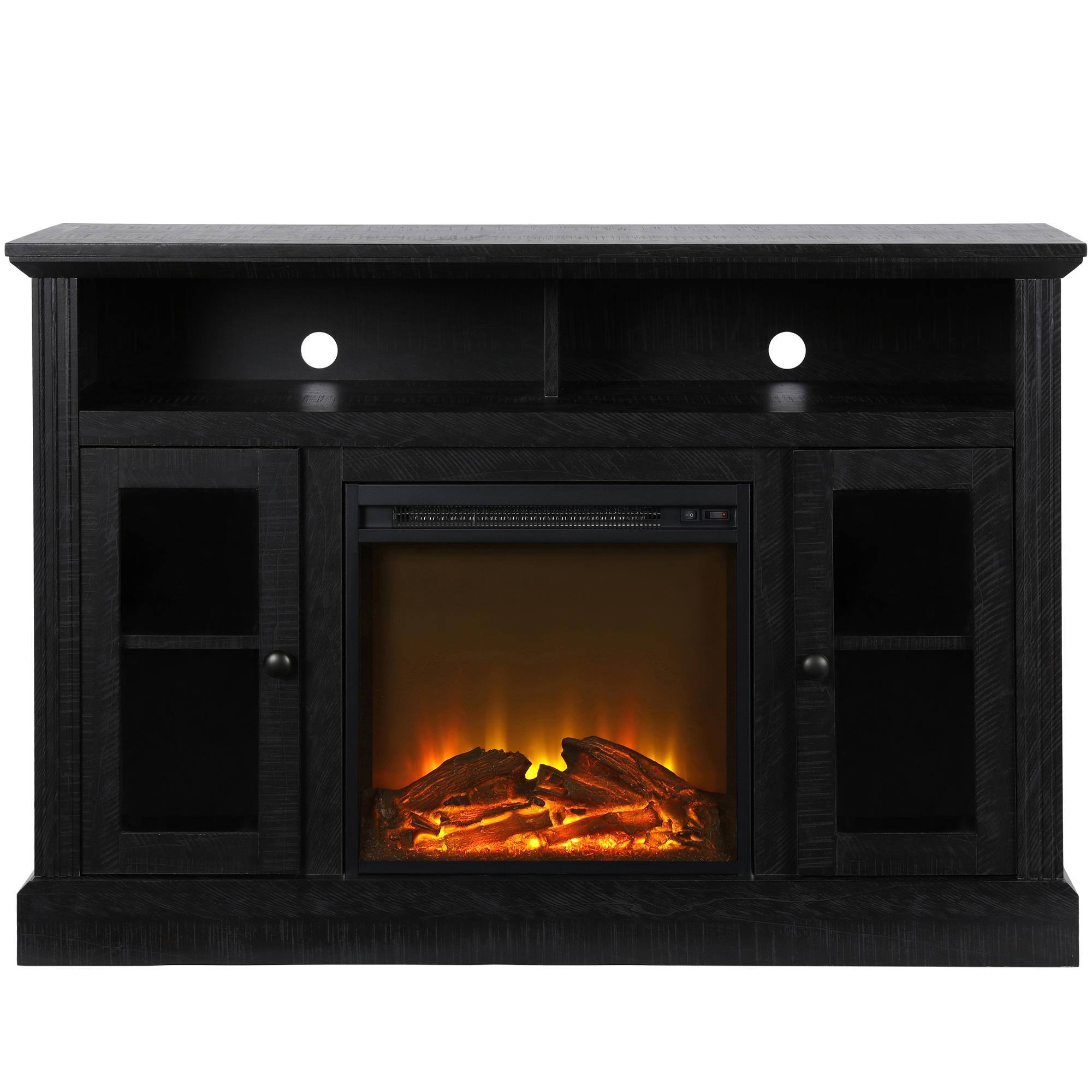 Front. Ameriwood Home - Chicago Electric Fireplace TV Console - Black Oak.