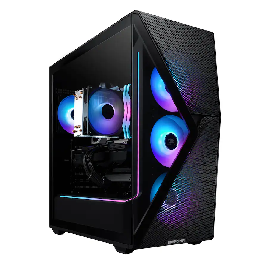 iBUYPOWER Slate MESH Gaming Desktop PC AMD Ryzen 7 8700F, NVIDIA ...