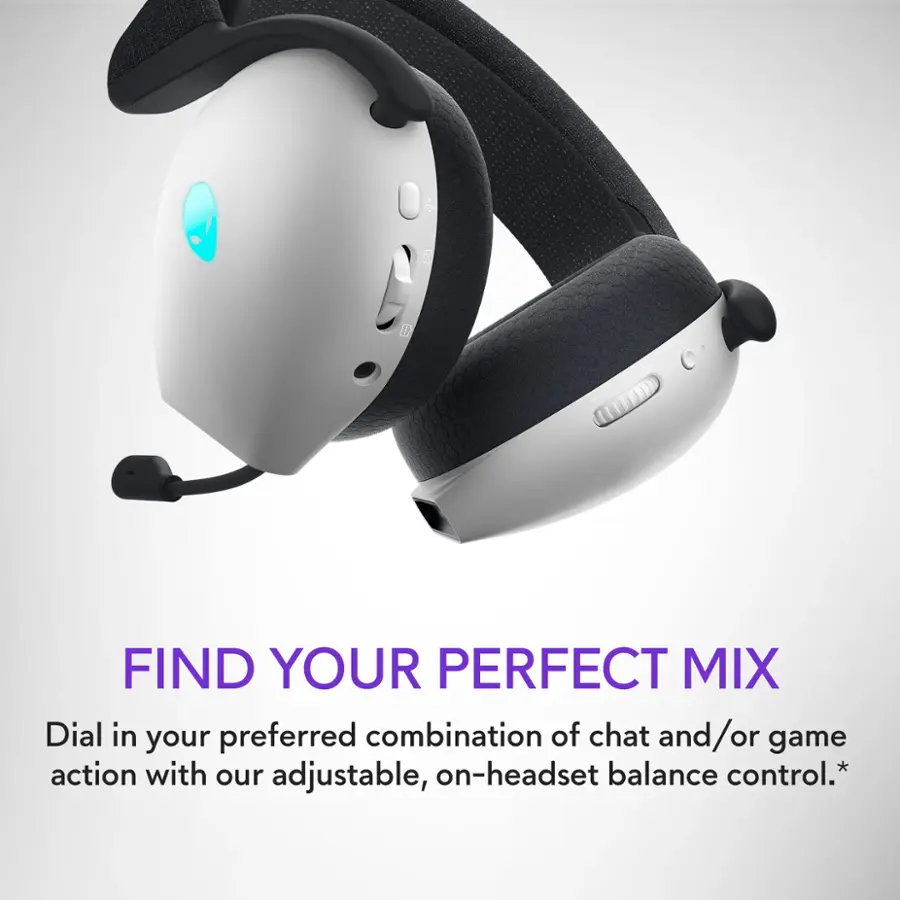 FIND YOUR PERFECT MIX Dial in your preferred combination of chat and/or game action with our adjustable, on-headset balance control.*