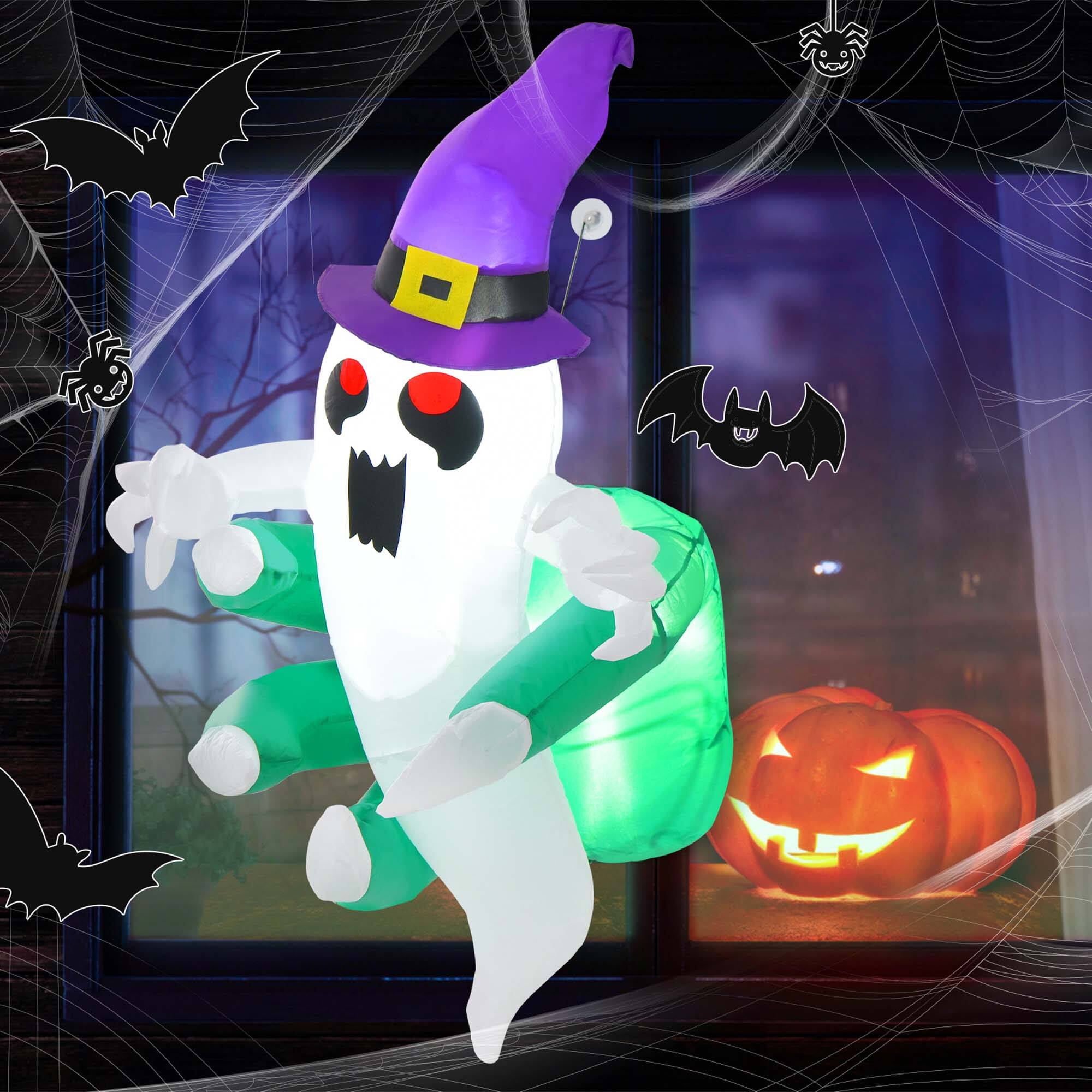 Alt View 1. Costway - Costway 3.6' Halloween Inflatable Ghost Indoor Outdoor Blow Up Flying Halloween Decor - Multicolor.