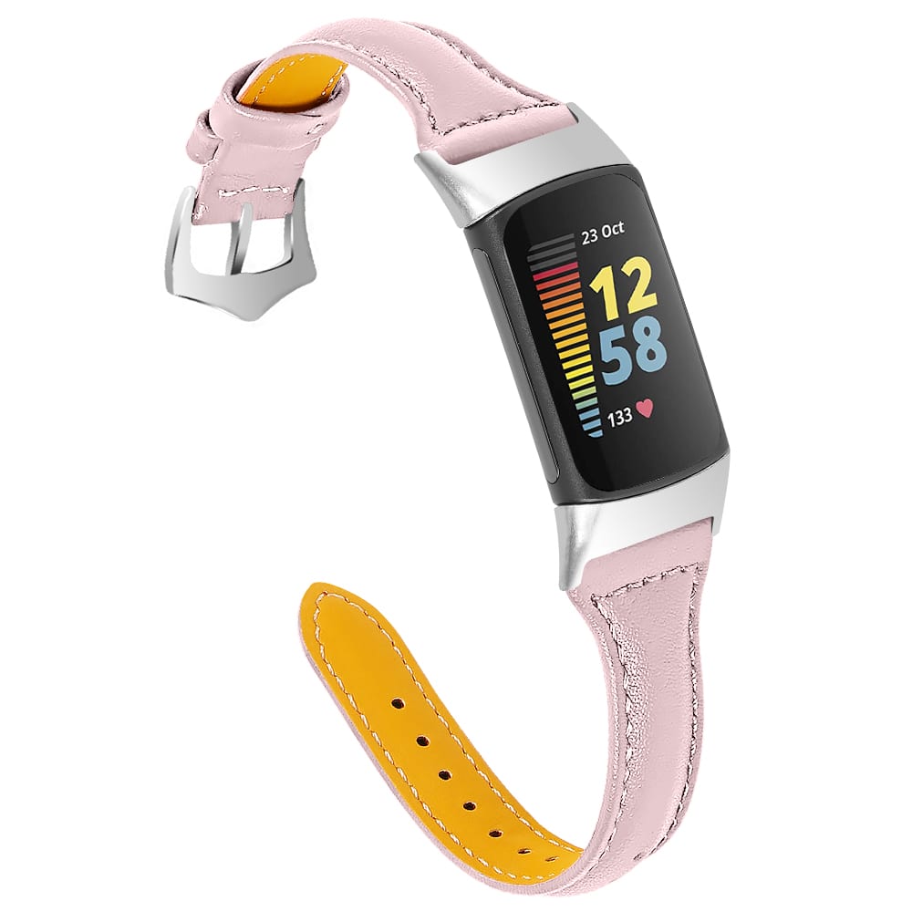 StrapsCo - Slim Everyday Genuine Leather Watch Band Strap For Fitbit Charge 6 - Pink price history on PriceWatchPro