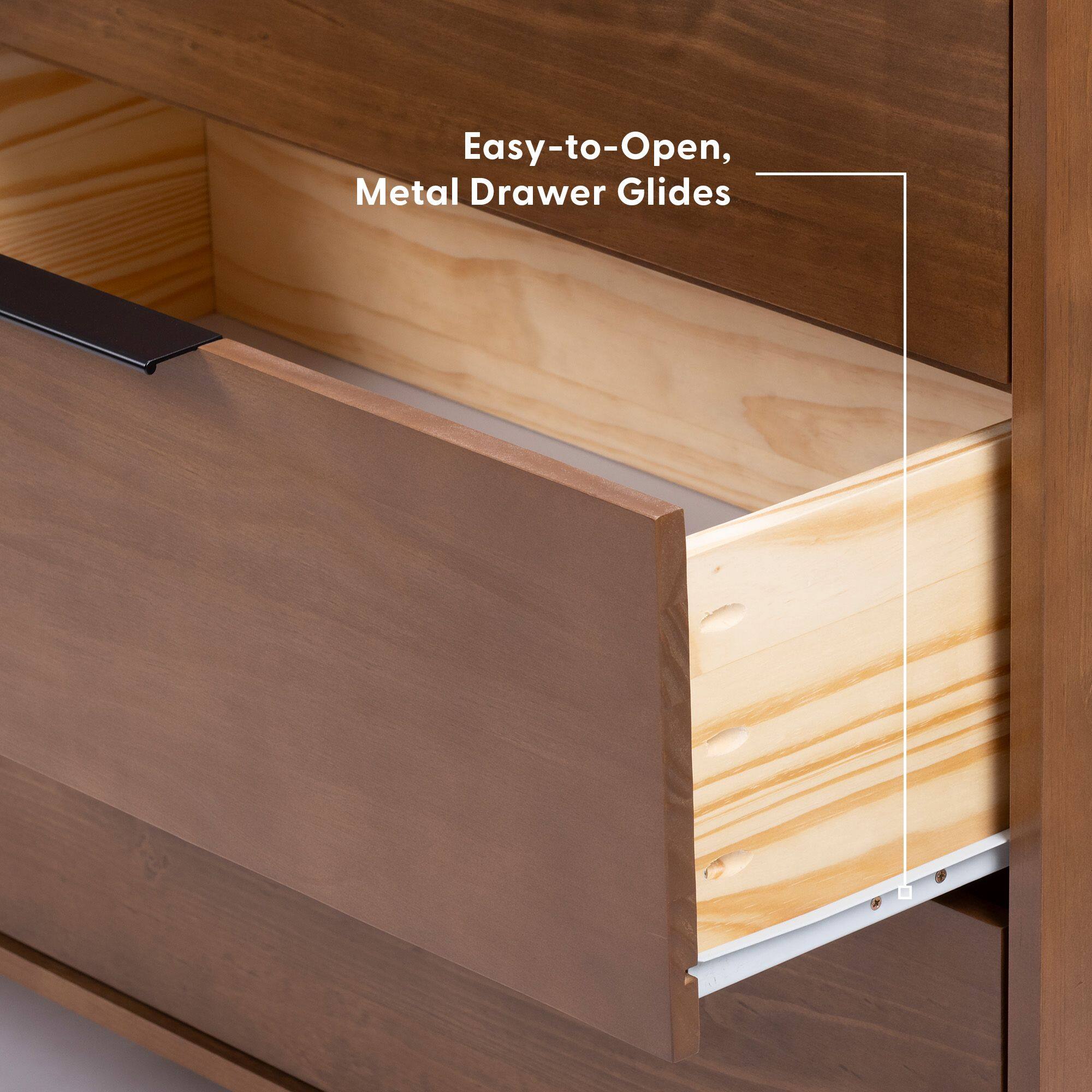 Easy-to-Open, Metal Drawer Glides