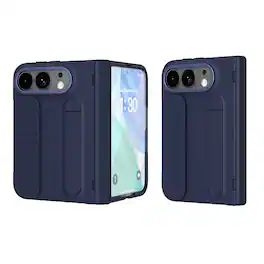Dteck - Full Body Case for Apple iPhone Duo 2026,Shockproof Stand Cover with Hinge Protection,Built-in Screen Protector - Blue