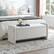 Angle. Pinmoco - Rectangular Corduroy Upholstered Ottoman Bench with Storage - White.