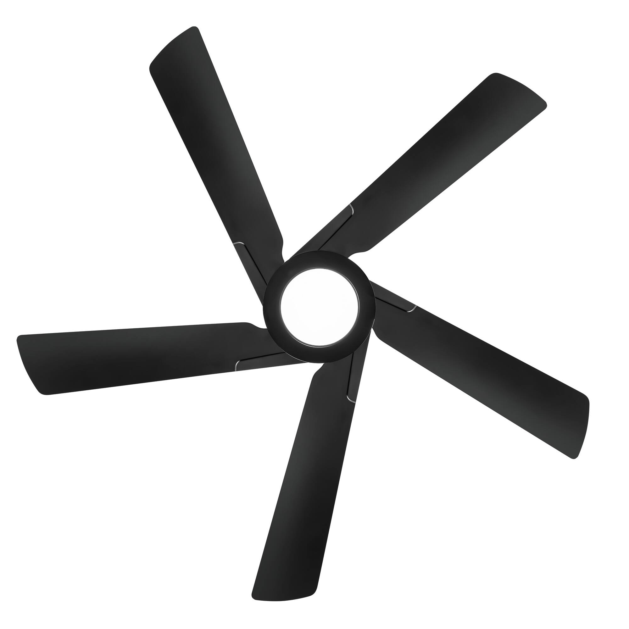 Alt View 9. Breezary - 60-Inch Indoor Ceiling Fan with 5 ABS Blades, 3-Color Light, 6-Speed DC Motor, Remote, Timer & Memory, 6"/12" Downrods - Matte Black.