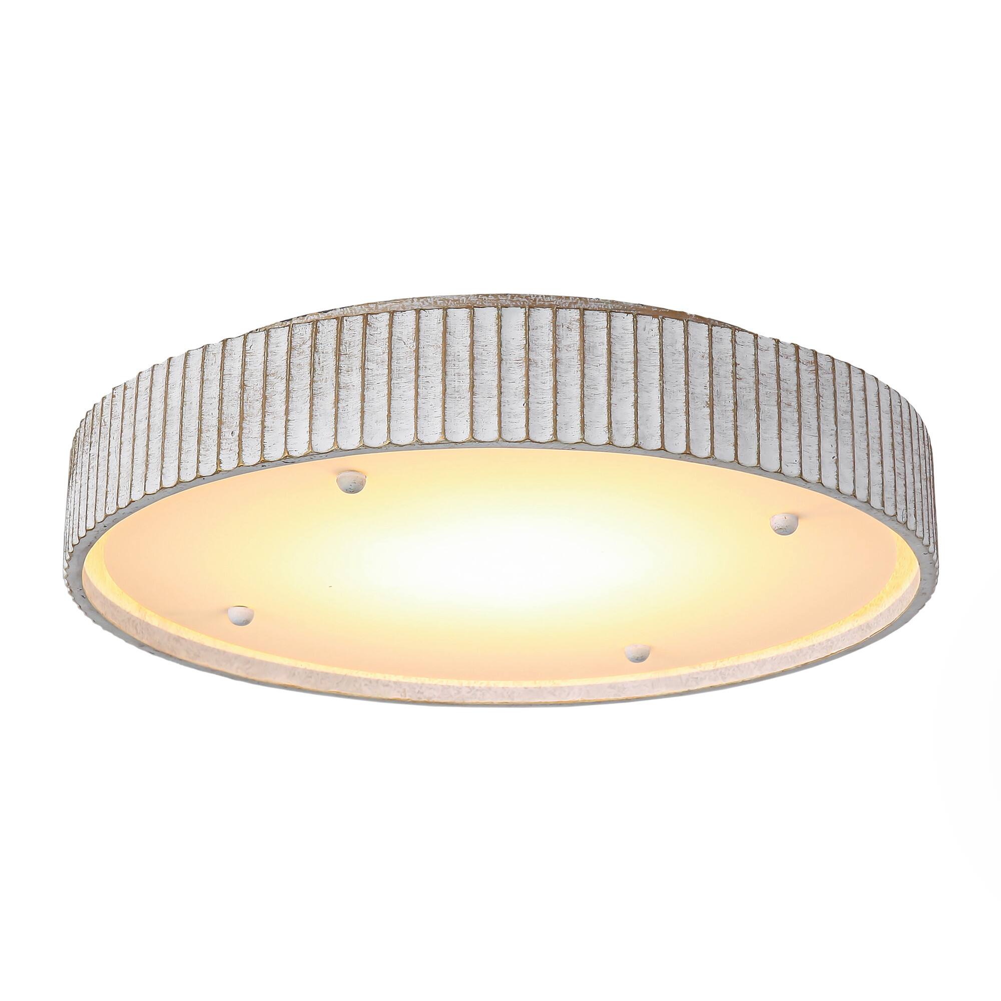 Alt View 3. Parrot Uncle - 17.5 in. Modern Dimmable Integrated LED Flush Mount Ceiling Light for Dining Room,Living Room and Bedroom - White.
