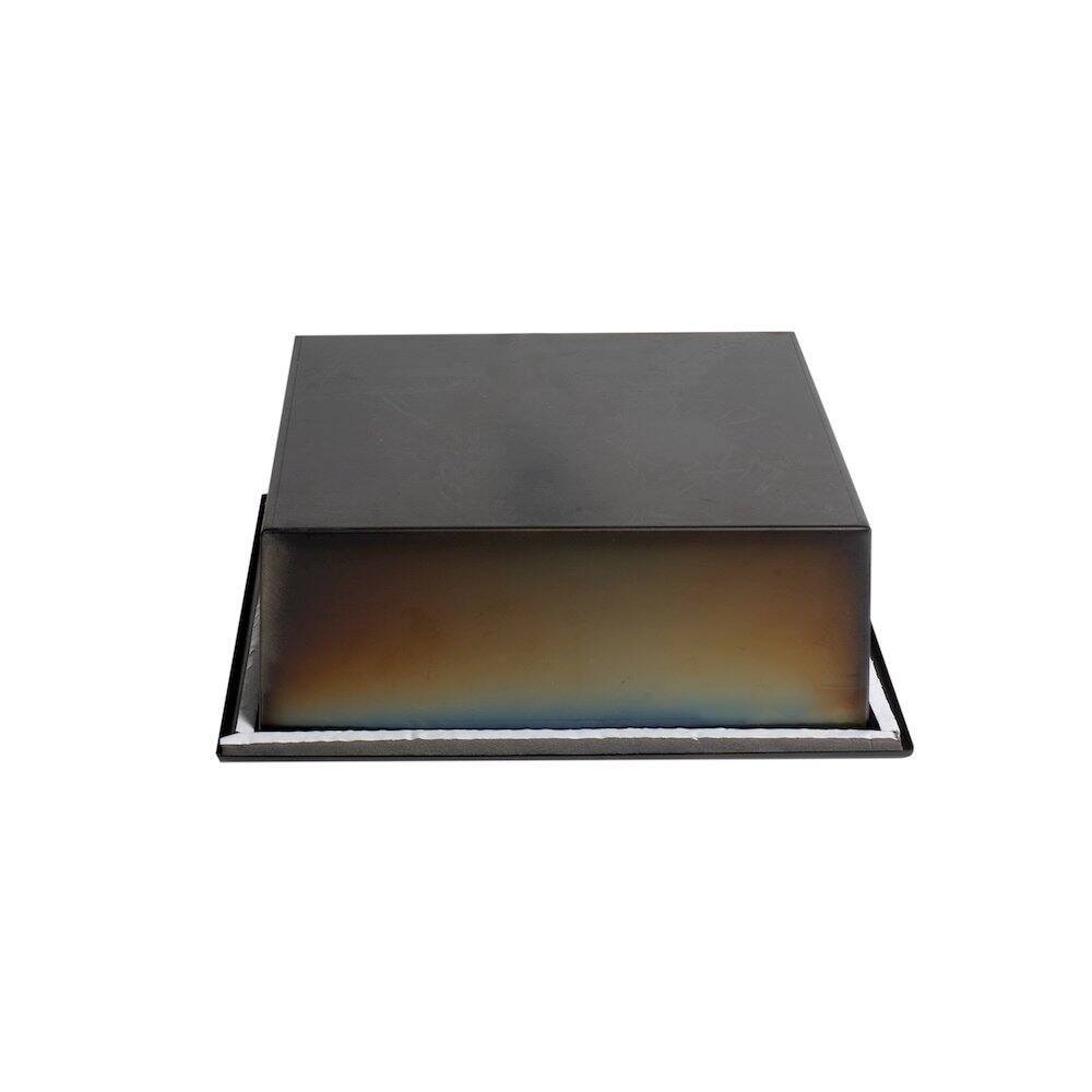Left. Alfi - 12" x 12" Brushed Black PVD Stainless Steel Square Single Shelf Shower Niche - Black.