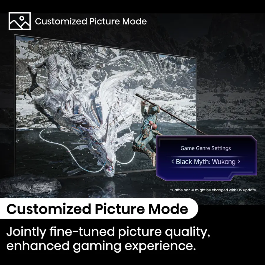 Customized Picture Mode Game Genre Settings < Black Myth: Wukong. Jointly fine-tuned picture quality, enhanced gaming experience.