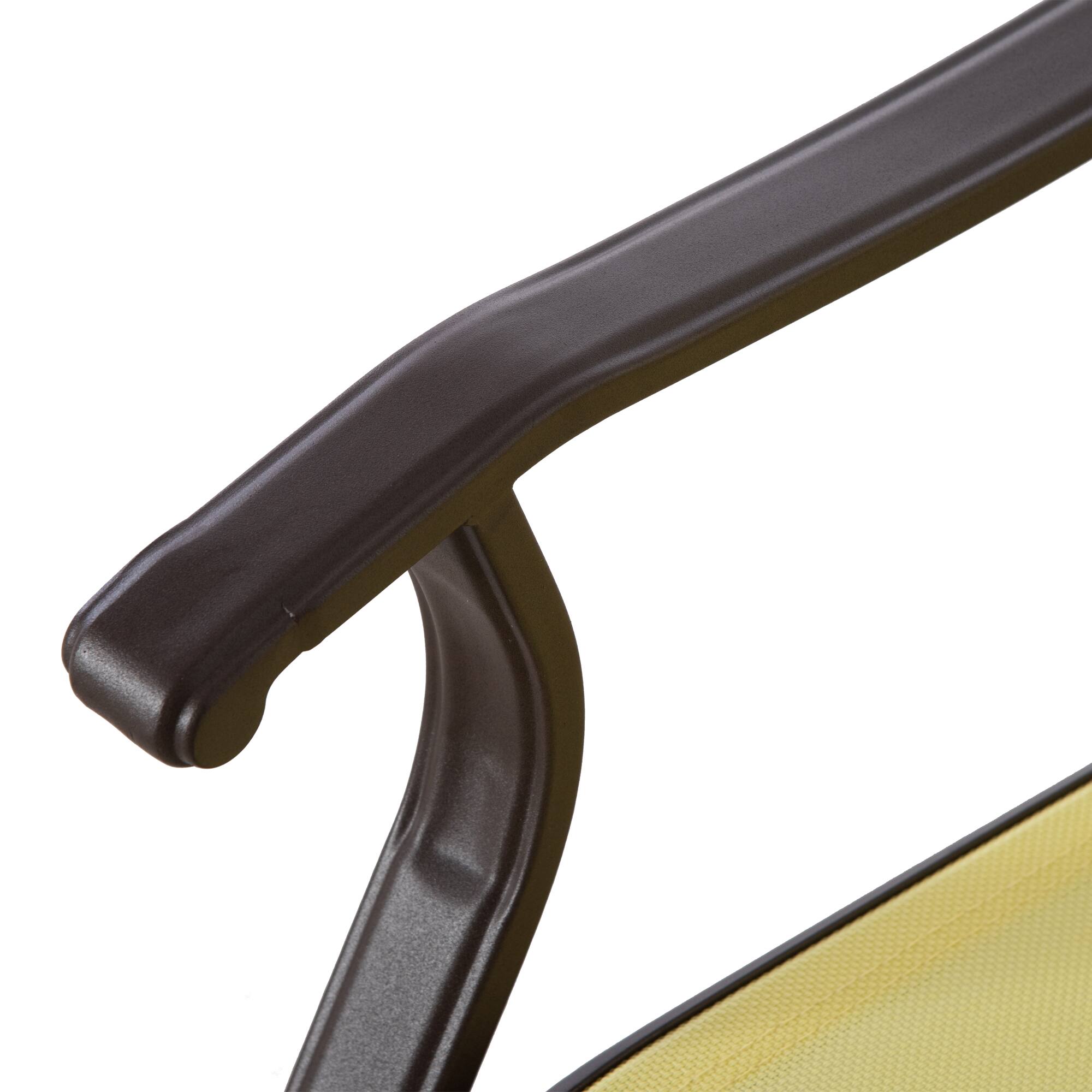 Alt View 4. Outsunny - Outdoor Glider Chair, Gliders for Outside Patio with Steel Frame and Mesh Fabric for Backyard, Garden, and Porch - Beige.