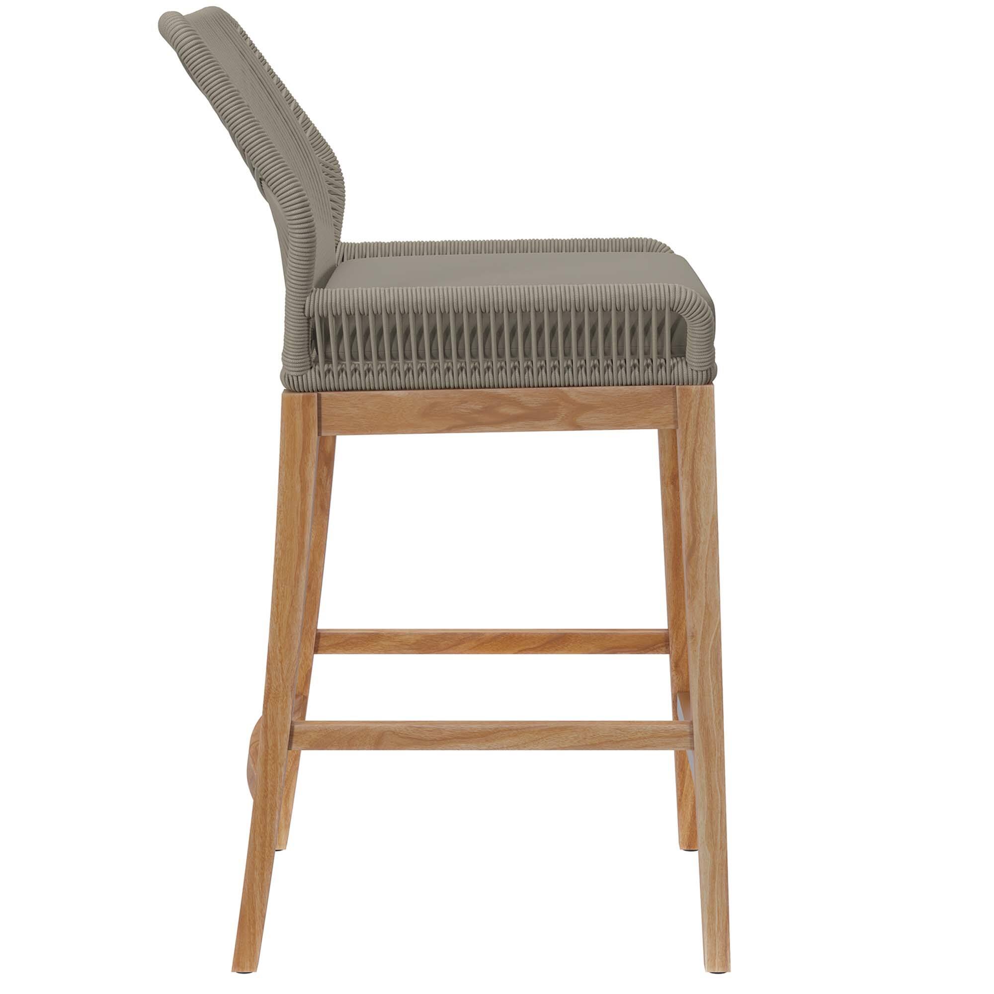 Alt View 1. Modway - Wellspring Outdoor Patio Teak Wood Bar Stool by Modway - Light Gray Greige.