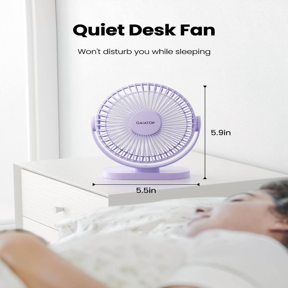 Quiet Desk Fan Won't disturb you while sleeping GAIATOP 5.9in 5.5in
