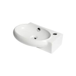 Alfi - 17" Small Wall Mounted Ceramic Sink with Faucet Hole - White