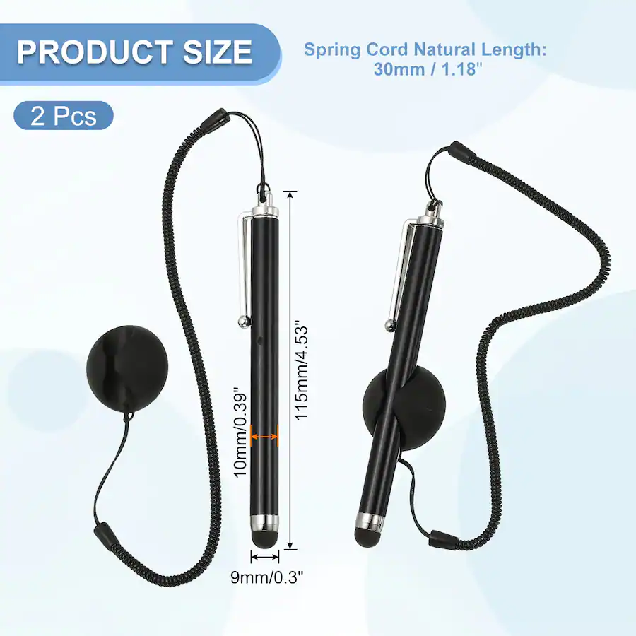 Pen Spring Rope Unique Bargains 2pcs Screen Capacitive Pens with Spring Rope Fixing ...