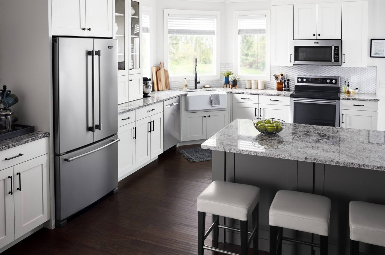 Alt View 4. Maytag - 36 in. wide 20 cu. ft. French Door Refrigerator with PowerCold Feature - Stainless steel.