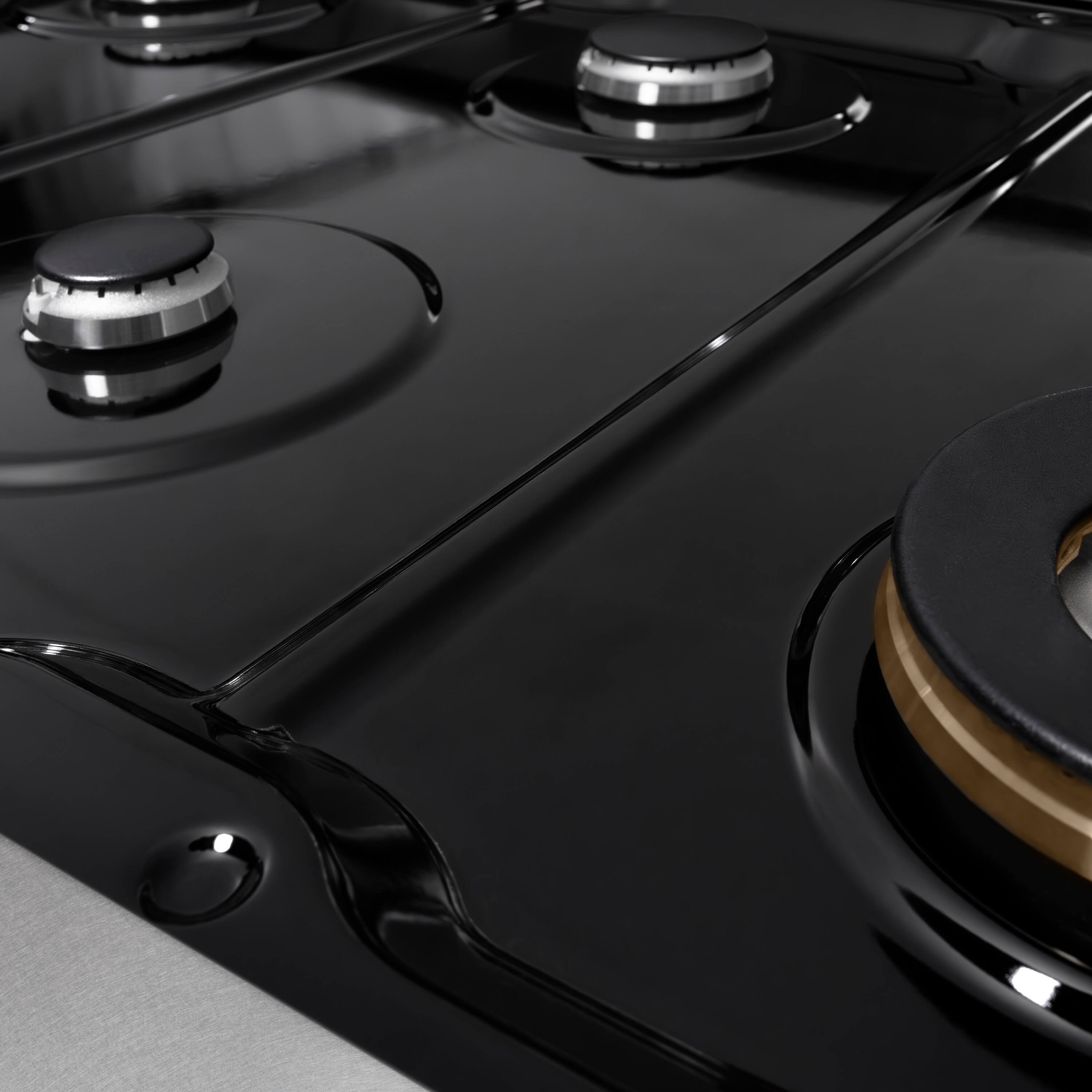 Alt View 14. ZLINE - ZLINE 48 in. Paramount Gas Rangetop with 8 Burners in Satin Stainless Steel (SRTS-48) - Stainless Steel.