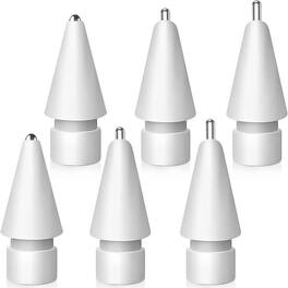 RTMB - Six Metal Apple Pencil Tips for First and Second Generation/USB-C Pencils - White