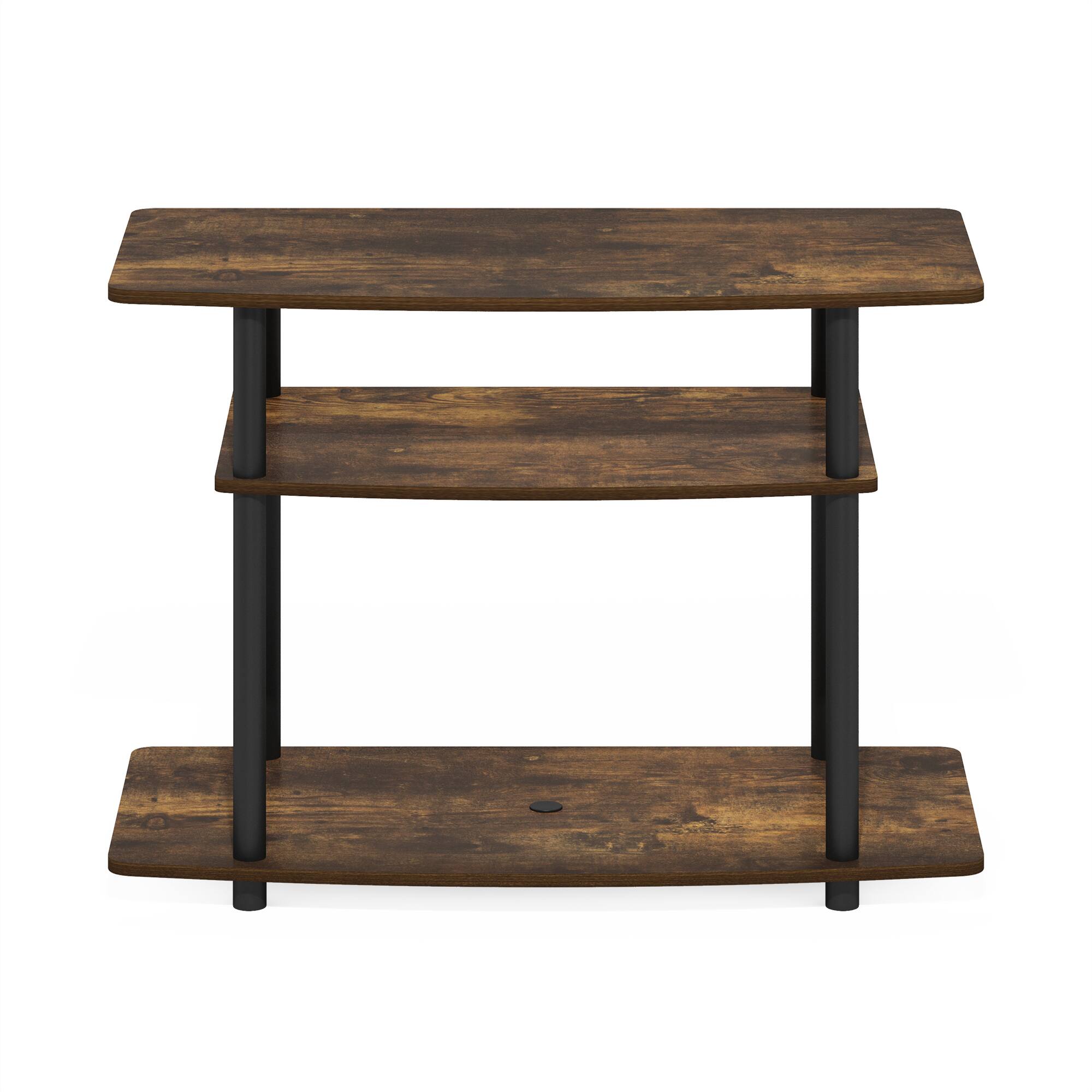 Alt View 2. Furinno - Turn-N-Tube No Tools 3-Tier TV Stands - Amber Pine/Black.
