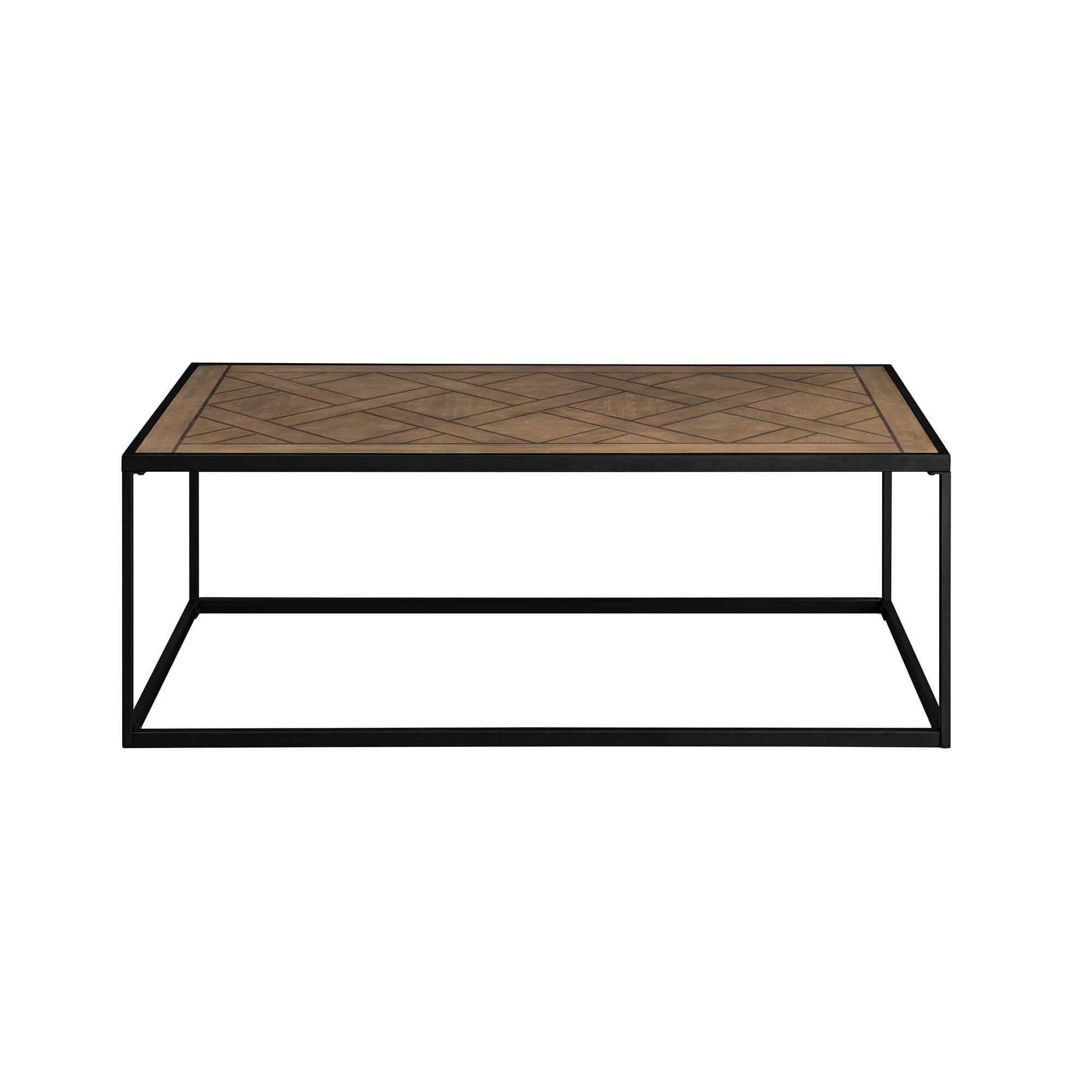 Walker Edison - Modern Parquet Rectangular Coffee Table - Parquet Veneer - Front_Zoom