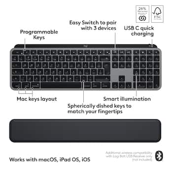 Logitech MX Keys S Combo for Mac Full size Wireless Scissor Logitech MX Keys S Combo for Mac Full size Wireless Scissor