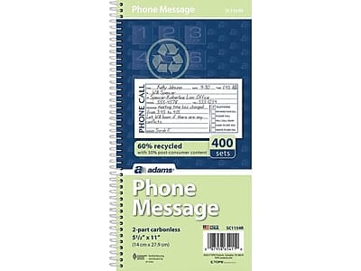 "Adams - Phone Message Pad, 5.5"" x 11"", Ruled, 100 Sheets/Pad (SC1154R) - White" price history on PriceWatchPro