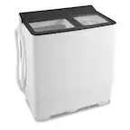 Front. Costway - Costway Portable Washing Machine with 18 LBS Washer 8 LBS Spinner Combo Twin Tub Washer - Gray & White.