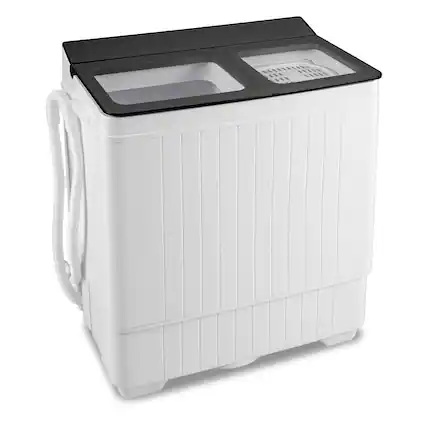 Front. Costway - Costway Portable Washing Machine with 18 LBS Washer 8 LBS Spinner Combo Twin Tub Washer - Gray & White.