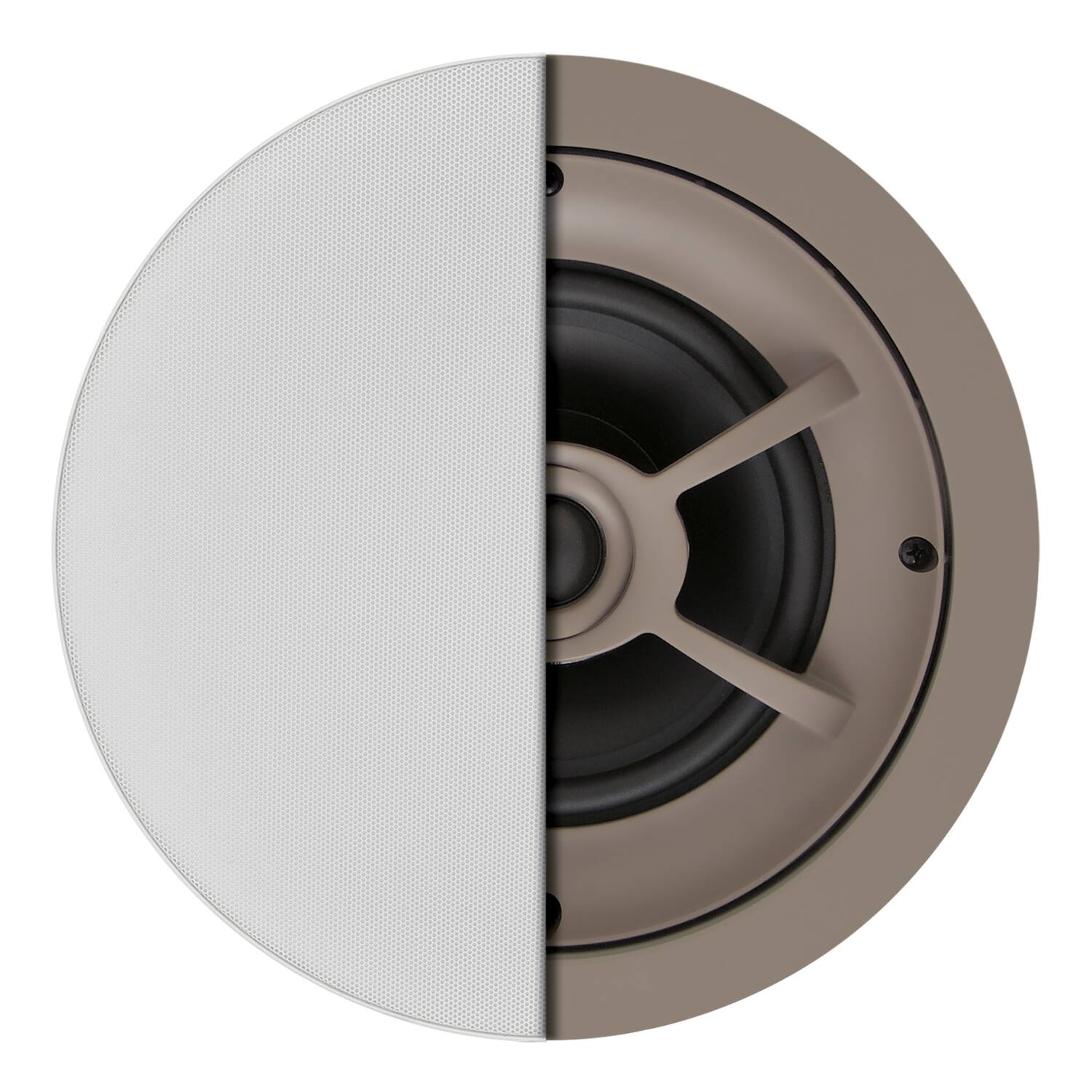 Angle. Proficient Audio - Protege C612 6.5" 85W 2-Way In-Ceiling Speaker Pair, Poly Woofer, Pivoting Dome Tweeter, 8 Ohm - White.