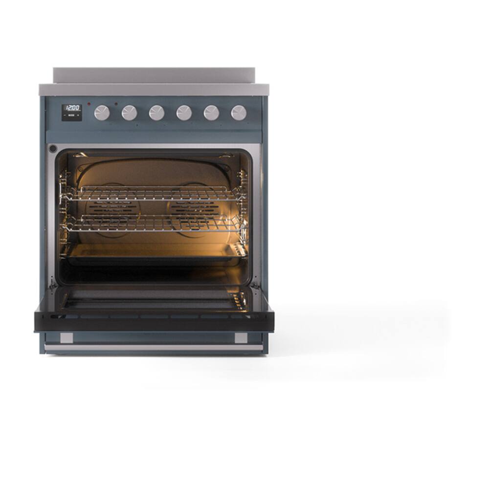 Alt View 1. ILVE - ILVE Professional Plus II 30 inch Induction Range with 4 Induction Elements (Blue Grey) - Blue Grey.