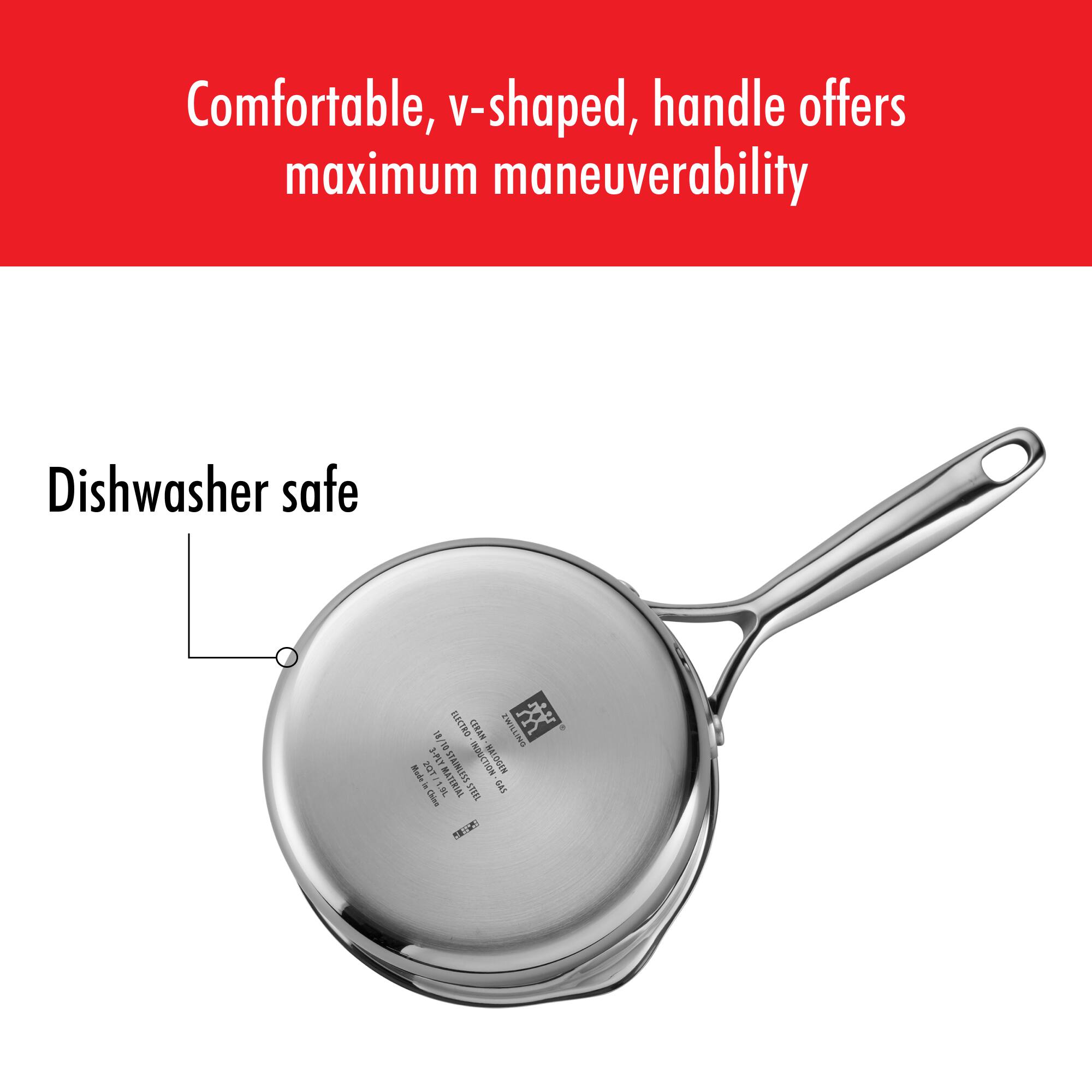 Comfortable, v-shaped handle offers maximum maneuverability

Dishwasher safe