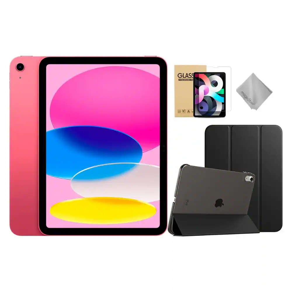 Apple - 11-inch iPad A16 chip with Wi-Fi - 128GB - With Black Case Bundle - Pink