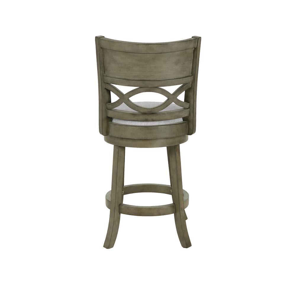 Back. New Classic Furniture - New Classic Manchester Gray Wood Swivel Counter Stool w/ Fabric Seat (Set of 2) - Grey.