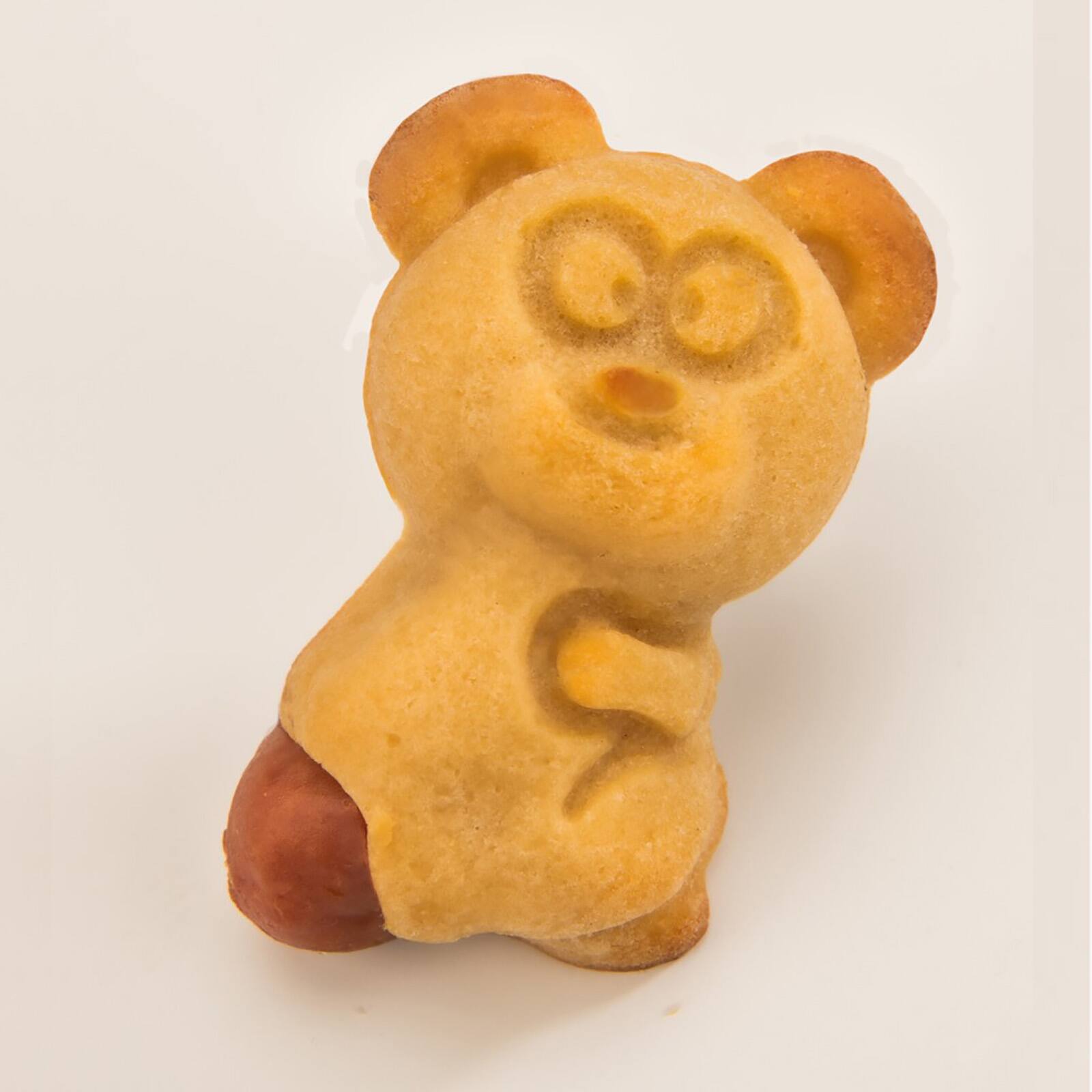 Alt View 2. MOBI - 12 Pigs in a Blanket Silicone Snack Mold, Bear Butts - Orange.