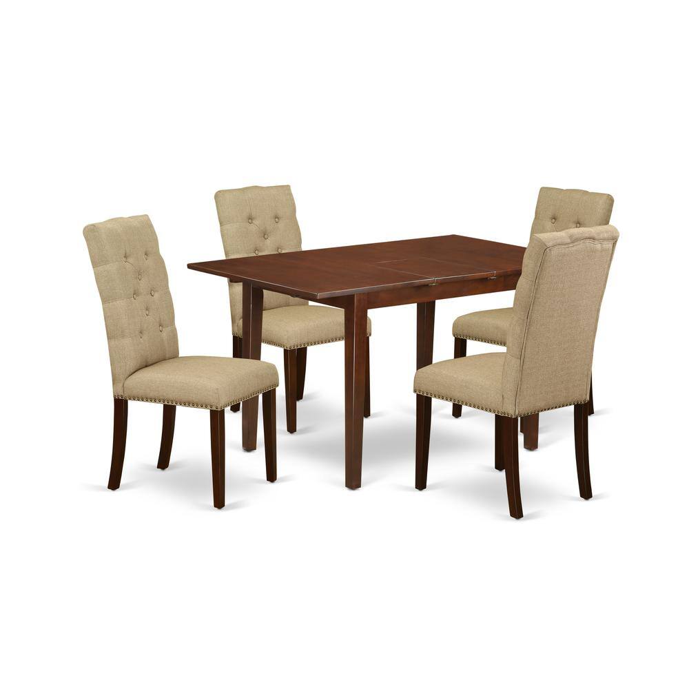 Back. East West Furniture - Dining Room Set Mahogany - Brown.