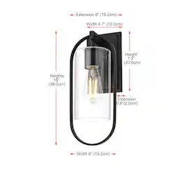 Elegant Lighting - Jaxson 6 Inch Outdoor Wall Sconce In - Black