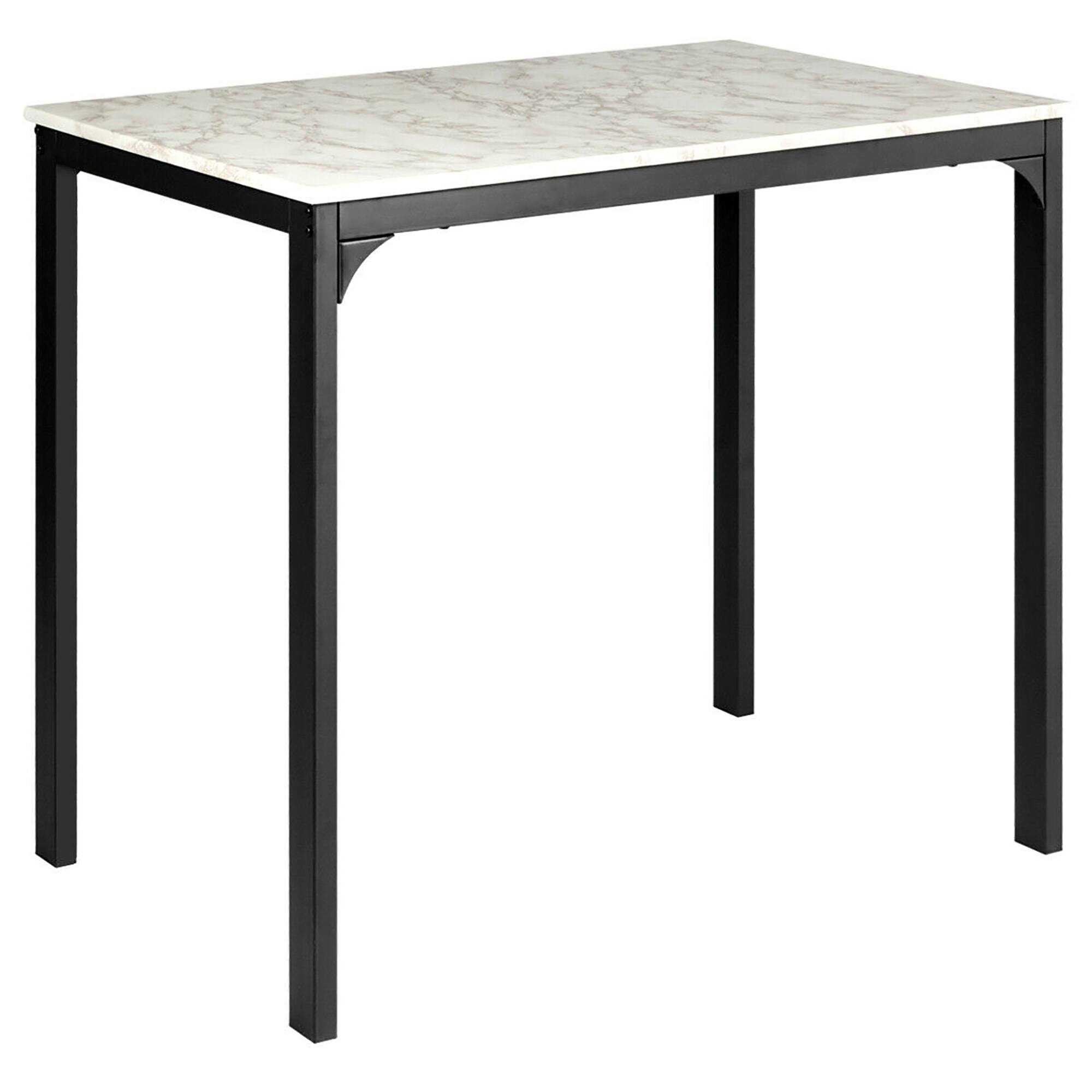 Alt View 18. Costway - 3 Piece Counter Height Dining Set Faux Marble Table and 2 Chairs Kitchen Bar White - White.