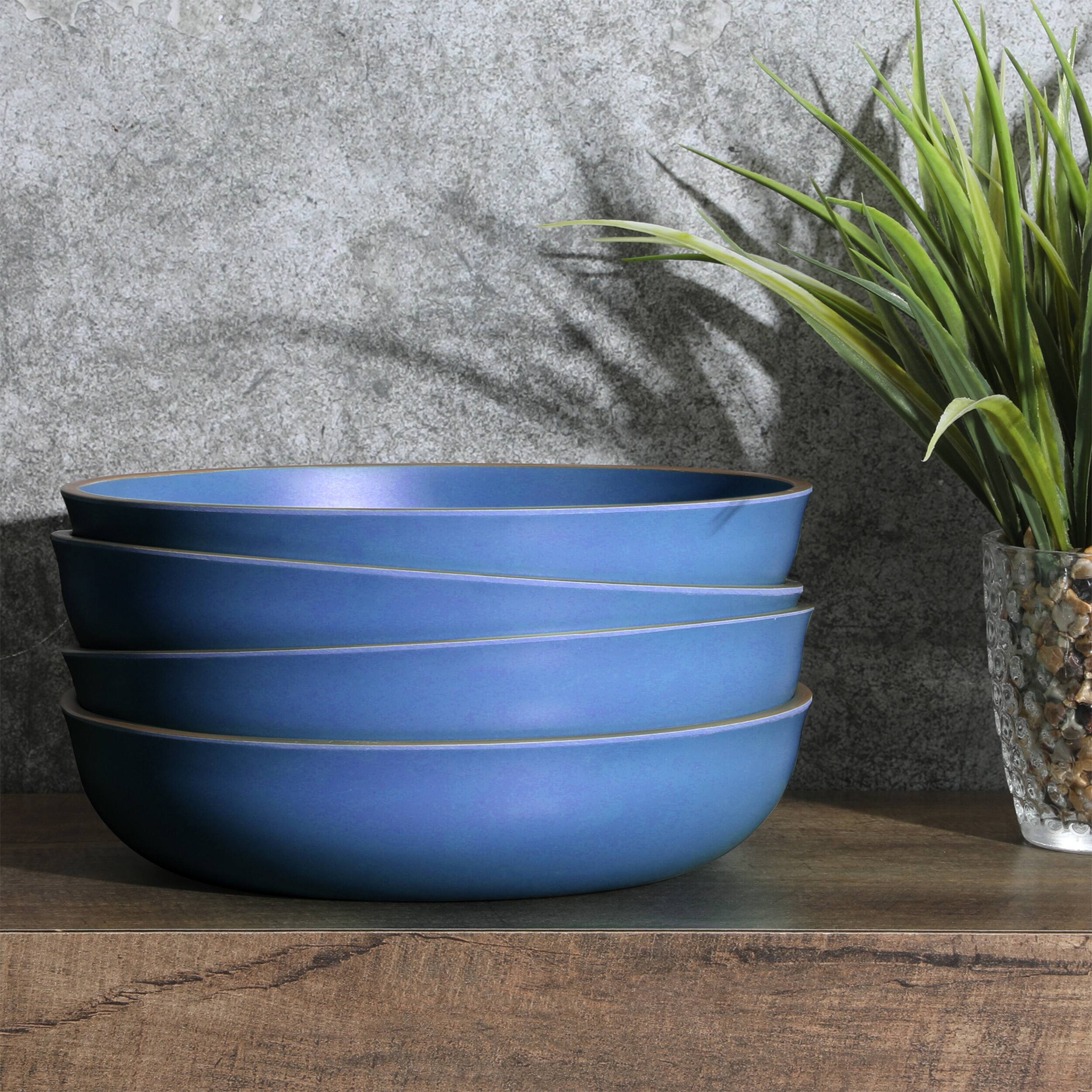 Alt View 2. Gibson - Gibson Home Rockabye 4 Piece 8.5 Inch Melamine Dinner Bowl Set In Blue - Blue.