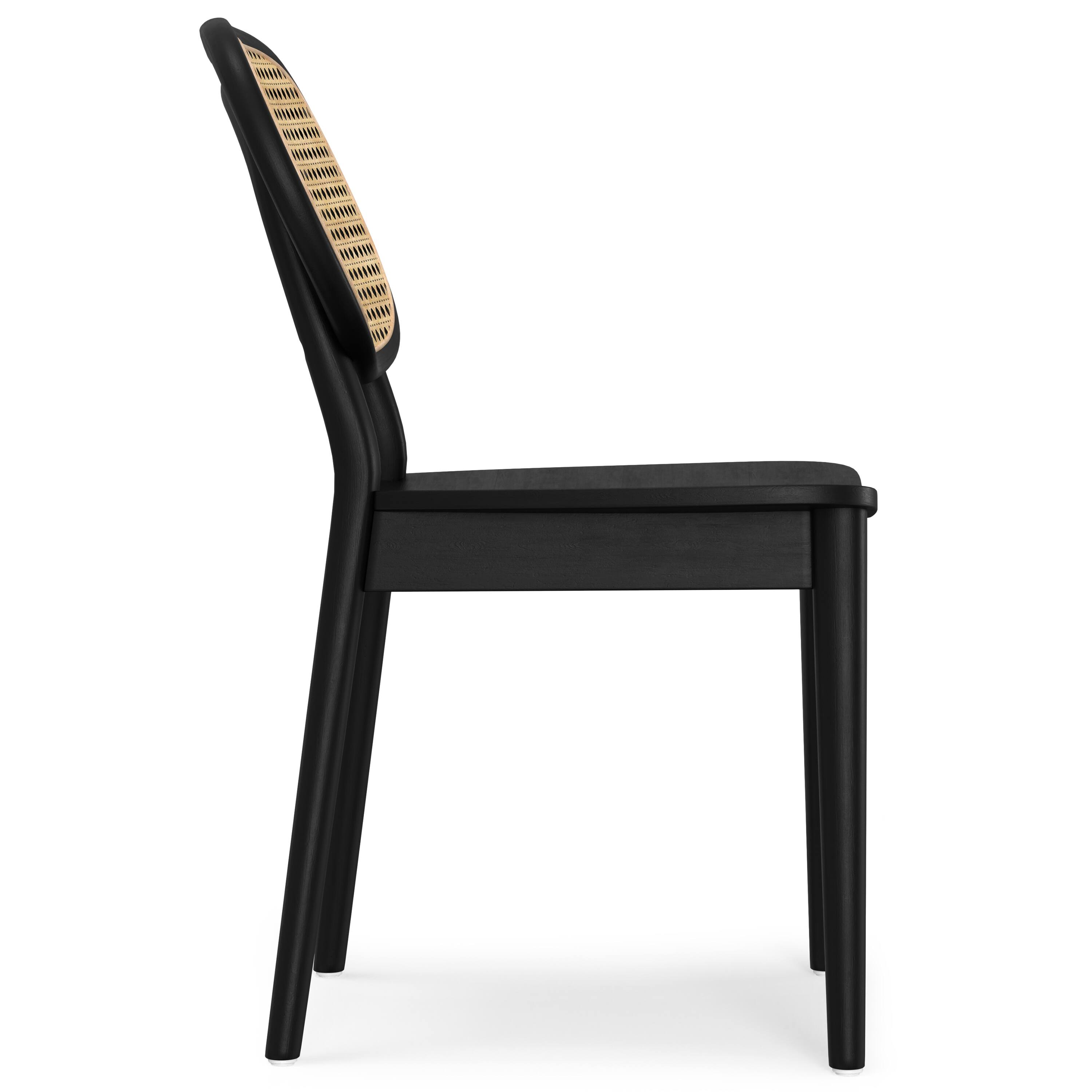 Alt View 1. Simpli Home - Rachel Dining Chair (Set of 2) in Black - Black.