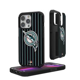 Keyscaper - MLB - Miami Marlins iPhone Pinstripe Cooperstown Design Rugged Case - 16 Plus - Multicolor