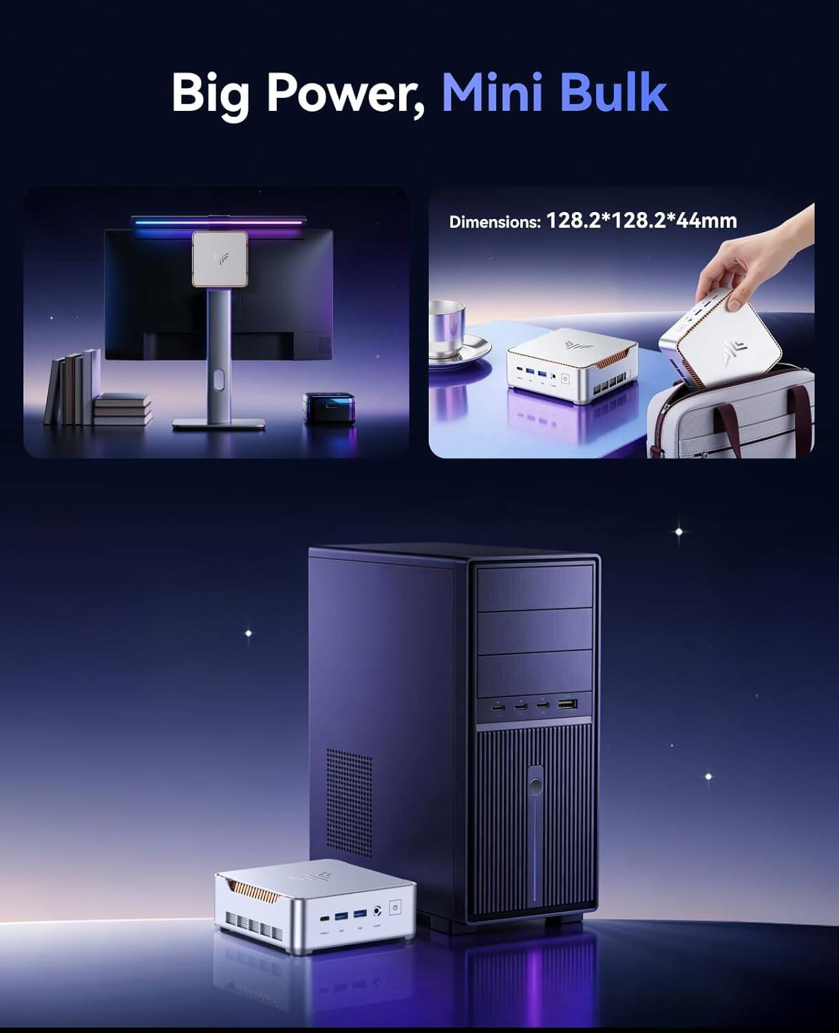 Kamrui H2 Mini PC Intel Core i5 14450HX 32GB(16GB*2) RAM 1TB NVMe