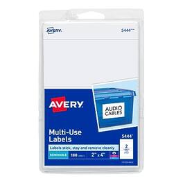 Avery - Laser/Inkjet Multipurpose Labels, 2" x 4", 100 Labels/Pack - White