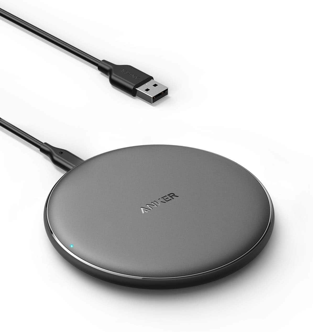 Anker - 313 Wireless Charger (Pad), Qi-Certified, 10W Max Fast Charging - Black