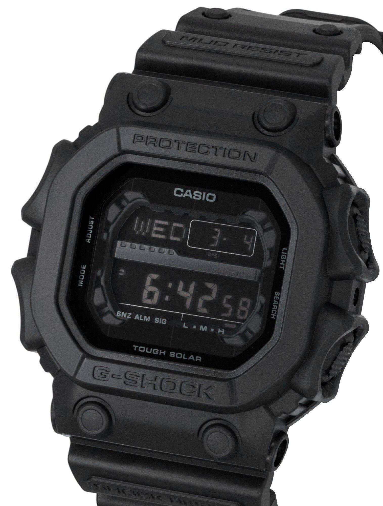 MUO RESIST  
PROTECTION  
CASIO  
ADJUST  
WED 3 4 215  
LIGHT  
MODE 6:42 : SNZ ALM 58  
SEARCH  
SIG LIM.H L . M H  
TOUGH SOLAR  
G-SHOCK
