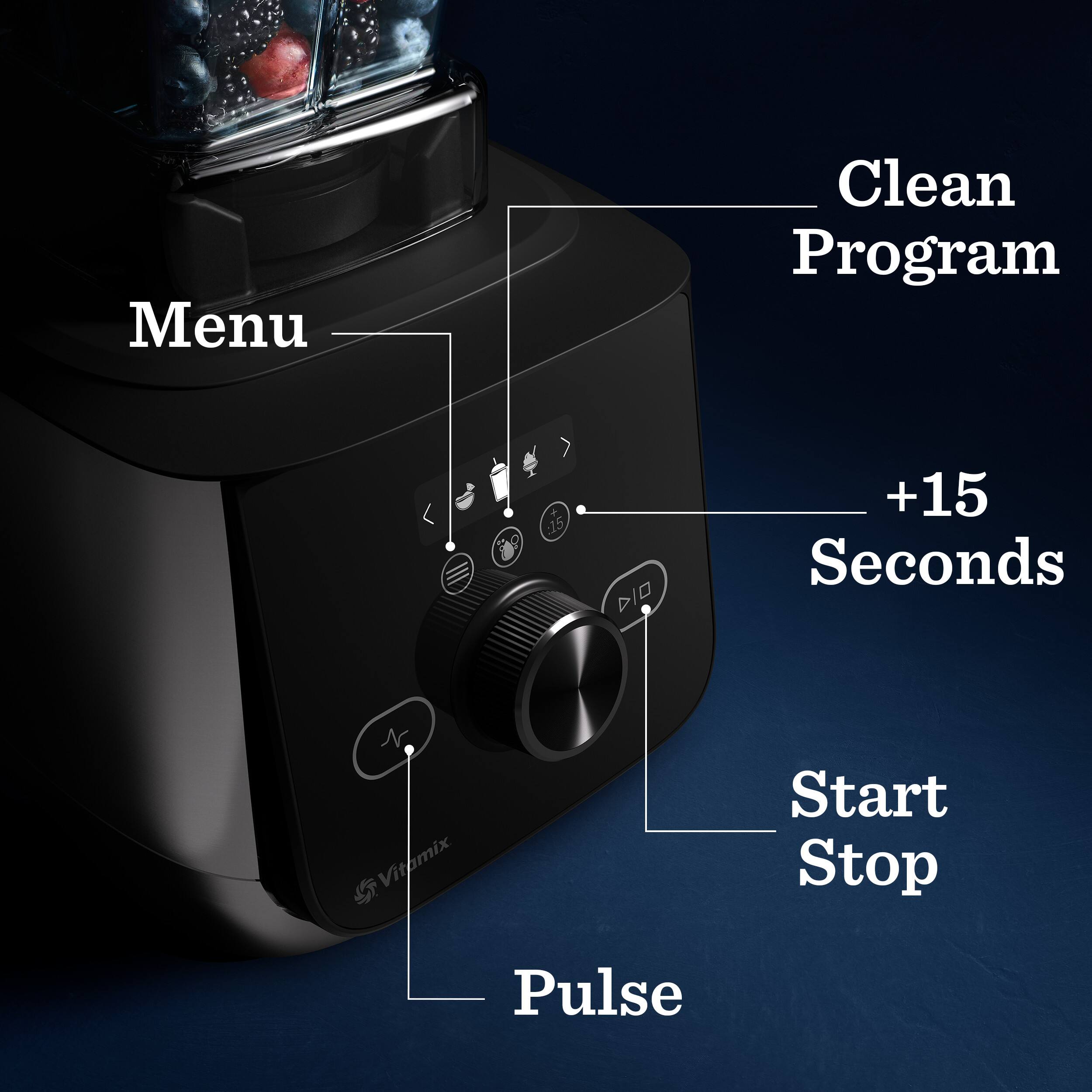Menu  
Clean Program  
+15 Seconds  
Start Stop  
Pulse