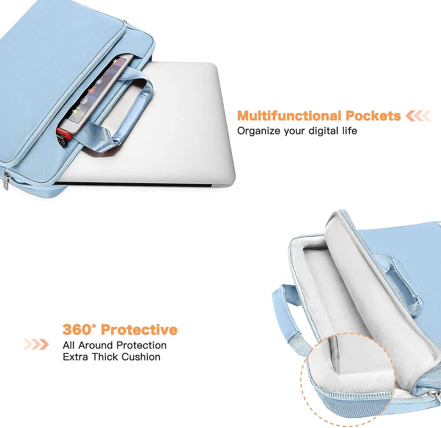 Multifunctional Pockets <<< Organize your digital life

360° Protective All Around Protection Extra Thick Cushion