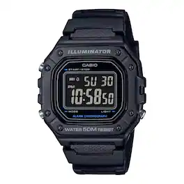 Casio - Men's Water-Resistant Digital Watch with Dial - W-218H-1BVCF - Black