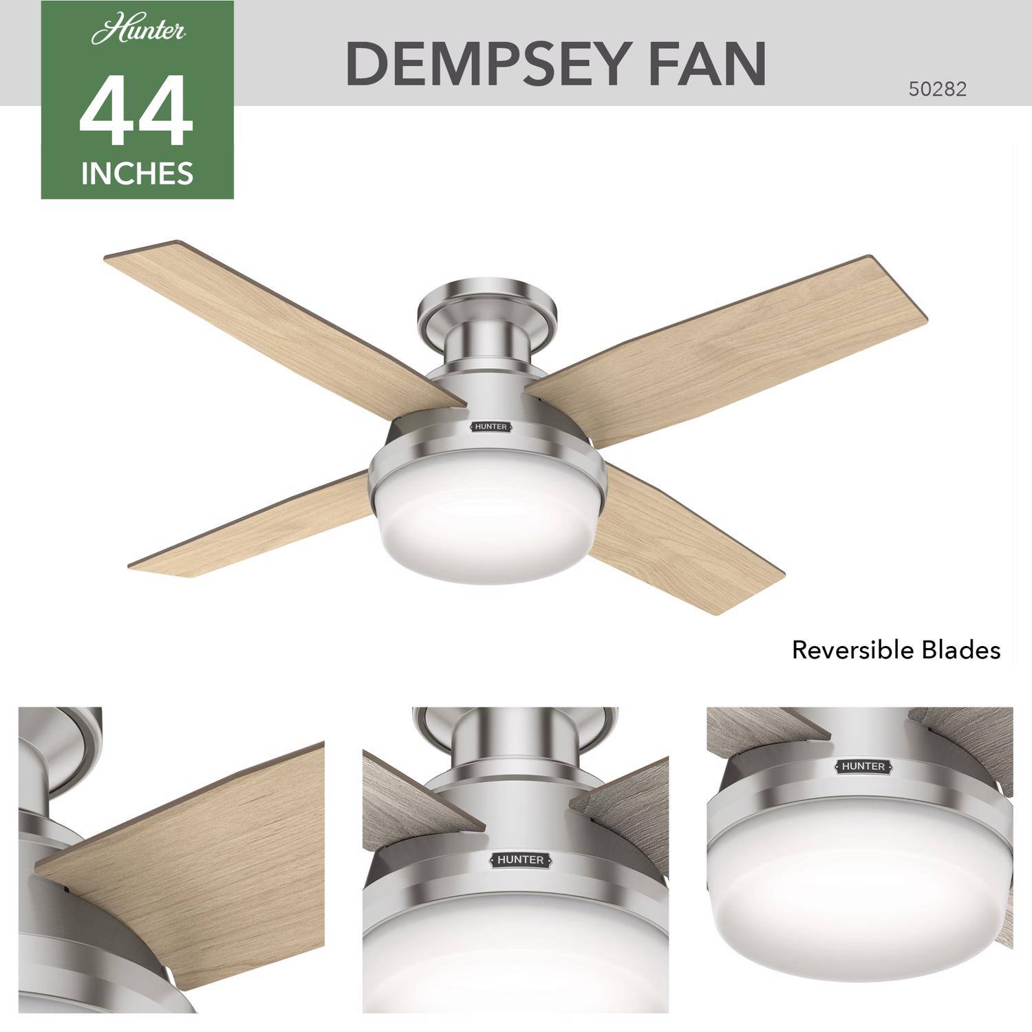 Hunter 44 INCHES DEMPSEY FAN 50282  
Reversible Blades